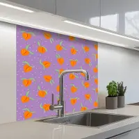 KitchenYeah Keuken achterwand 80x80 cm - Spatscherm zelfklevend Paars - Oranje - Perzik - Muurbeschermer - Spatwand fornuis