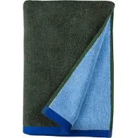Mette Ditmer Soft handdoek 50x90 cm Dark olive-light blue
