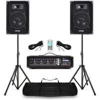 Max Complete PA-set voor zangers met 8 inch speakers & 4-kanaals mixer