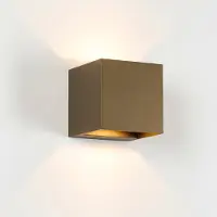Ks Verlichting muurlamp - shift up en down - Brons - Binnenverlichting - Modern - Vierkant
