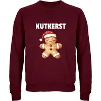 B&C Kutkerst trui - Unisex - Kerst - Christmas - Feestdagen - Kersttrui - Grappige trui - Kerstman - Foute kersttrui - Kerst outfit - Donkerrood - Maat XXL