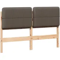 vidaXL Gestoffeerd hoofdbord Bruin en Taupe 160 cm Massief grenenhout