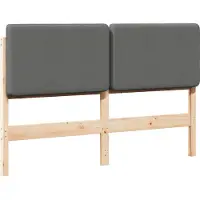 vidaXL Gestoffeerd hoofdbord met hoofdeinde Bruin en Lichtgrijs 120 cm