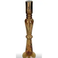 Kersten Candle Stick Leopard Glass Brown 8.9x8.9x37cm
