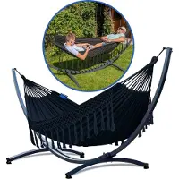 Potenza Hangmat met Standaard 2-Persoons – Extra Stabiel Frame tot 220 kg – Duurzame Hangmatset– Grande Santia
