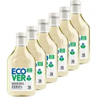 Ecover 6x Vloeibaar Wasmiddel Zero 28 Wasbeurten 1 Liter