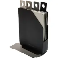 Muitomas Snijplankenset - 4 snijplanken - Antislip hoeken - Hygiënisch & vaatwasmachine bestendig - Zwart