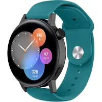 Strap-it Siliconen sport bandje - geschikt voor Huawei Watch GT 2 42mm / GT 3 42mm / GT 3 Pro 43mm - groen-blauw