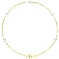 ATELIERS SAINT GERMAIN Armband - 5 Echte Gecultiveerde Zoetwaterparels Rond 4-5 mm