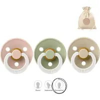 BIBS fopspenen symmetrisch - maat 2 (6-18 maanden) - glow in the dark sage, blush en vanilla symmetrical