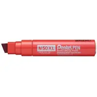 Pentel N50XL permanente marker Beitelvormige punt Rood 6 stuk(s)
