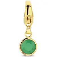 The Jewelry Collection 14K geelgoud slotbedel met geboortesteen smaragd mei 4028180