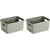 Sunware Opbergbox Sigma - 5x - kunststof - lichtgroen - 5 liter - Opbergbakken/opbergers - 25,2 x 18 x 12,2 cm
