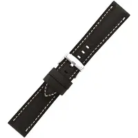 Morellato Carra Zwart Leren Horlogeband 22mm - Extra Zacht & Italiaans