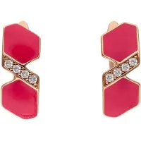 NAEMI Oorbellen rose-goud / knalrood / transparant