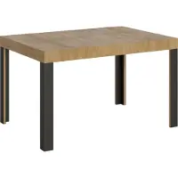 Itamoby - Uittrekbare eettafel 120/224x90 cm, serie Linea, eikenhout naturel, tafelpoten antraciet