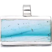 MOOYE ® - Collectie Zilveren Chrysocolla edelsteen vrije vorm groot kettinghanger