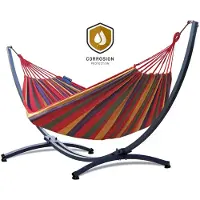 Potenza Hangmat met Standaard 2 Persoons PREMIUM – Verhoogde, Stevige Constructie & WEERBESTENDIG | | Comfortabele Hangmat | Max. Belast. 220 kg – Grande Singa