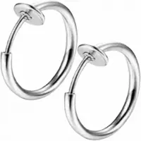 Charme Bijoux Fake Oorringen zilverkleurig 14 mm