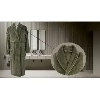 Zest GAEVE | badjas - ochtendjas - maat L / XL - heerlijk warm, zacht fleece - taupe