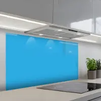 KitchenYeah Spatscherm 120x60 cm - Zelfklevende achterwand Blauw - Licht - Kleuren - Keuken muurbeschermer - Spatwand fornuis