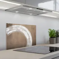 KitchenYeah Spatscherm 60x40 cm - Zelfklevende achterwand Verf - Bruin - Japandi - Keuken muurbeschermer - Spatwand fornuis