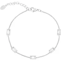 Yehwang - Armband met diamanten - Stainless Steel - QUYA - Vierkant diamanten.