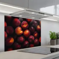 KitchenYeah Spatscherm 80x60 cm - Zelfklevende achterwand Fruit - Close up - Nectarines - Keuken muurbeschermer - Spatwand fornuis