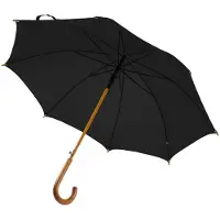 Hayden Automatische Paraplu - Zwart, 23 inch, Houten handvat