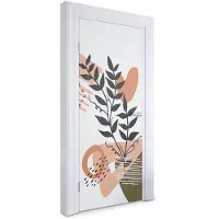 Wallfluent Deursticker - Abstracte plant Deurbehang - 95 x 205 cm - Bruin Deurposter - Moderne Deur Sticker - Kinderen Deur Sticker - Deursticker voor de Slaapkamer - Deurbehang Sticker