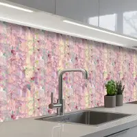 KitchenYeah Keuken achterwand 350x60 cm - Spatscherm zelfklevend Multi - Zacht - Verf - Muurbeschermer - Spatwand fornuis