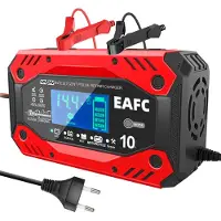Eafc Acculader -Accu Druppellader - 12V/24V10A - Reparatiemodus - Druppellader - Accu Lader voor Auto - Motor - Scooter - Boot - Camper - Rood