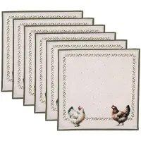 Clayre & Eef Servetten Katoen Set van 6 40x40 cm Beige Katoen
