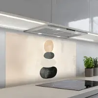KitchenYeah Spatscherm 120x60 cm - Zelfklevende achterwand Japandi - Wabi sabi - Beige - Keuken muurbeschermer - Spatwand fornuis