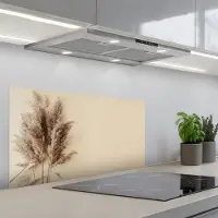 KitchenYeah Spatscherm 80x40 cm - Zelfklevende achterwand Graan - Pastel - Natuur - Keuken muurbeschermer - Spatwand fornuis