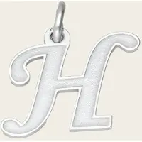 MOOYE ® - Collectie Zilveren letter H sierlijk mat-glans kettinghanger