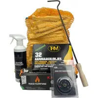 4Elementi Basis - Stookpakket - Voor Houtkachel - Aanmaakhout - Thermometer