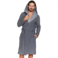 Doctor Nap Katoenen Badjas Heren Dark Grey SMW.7230 M