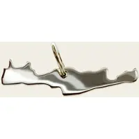 MOOYE ® - Collectie Zilveren Landkaart Kreta ketting hanger