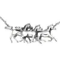 MOOYE ® - Collectie Zilveren Paarden in galop hanger + ketting 45 cm