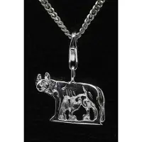 MOOYE ® - Collectie Zilveren Romulus met Remus en Wolvin hanger én bedel