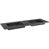Forzalaqua Wastafel nova doppio gezoet & gefrijnd 160.5x51.5x9.5 cm graniet 2 kraangaten