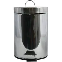 MSV kleine pedaalemmer - rvs - zilver - 5L - 20 x 27 cm - Badkamer/toilet - Pedaalemmers