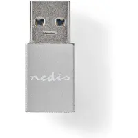 Nedis USB-A adapter USB 3.2 Gen 1 | USB-A aansluiting | USB-C-aansluiting | 5 Gbps | Vernikkeld | Zwart | Doosje