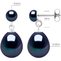 ATELIERS SAINT GERMAIN Dubbele Oorbellen Wit Goud - Echte Gecultiveerde Zoetwaterparels Knop 5-6 mm + Peer 10-11 mm