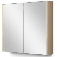 Maxaro Modulo Spiegelkast met Verlichting 80x70 cm Naturel Eikenhout | Spiegelkast | Badkamerspiegel | Badkamerspiegelkast