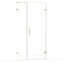 Maxaro Diamond Douchedeur | 105 cm Lichtgoud Helder glas Draaideur