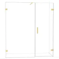 Maxaro Diamond Douchedeur | 175 cm Lichtgoud Helder glas Draaideur