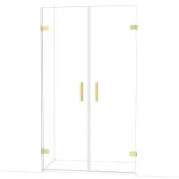 Maxaro Diamond Douchedeur | 115 cm Lichtgoud Helder glas Draaideur