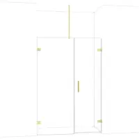 Maxaro Diamond Douchedeur | 135 cm Lichtgoud Helder glas Draaideur